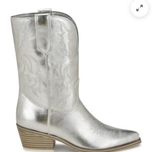 Nine West Silver Heeled Cowboy Boots